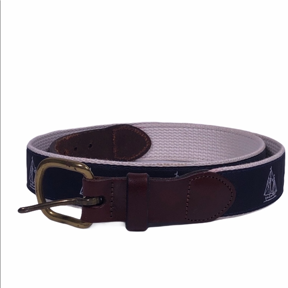 Sailboat Canvas Leather Belt